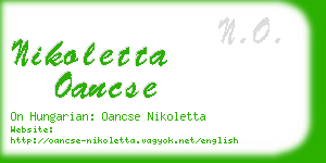 nikoletta oancse business card